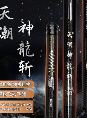 天潮神龙斩S版钛金版飞磕飞抄回锅鱼专用杆高碳黑坑超轻超硬台钓