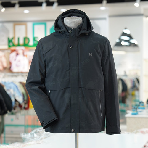 男可脱卸内胆羽绒服连帽防风外套