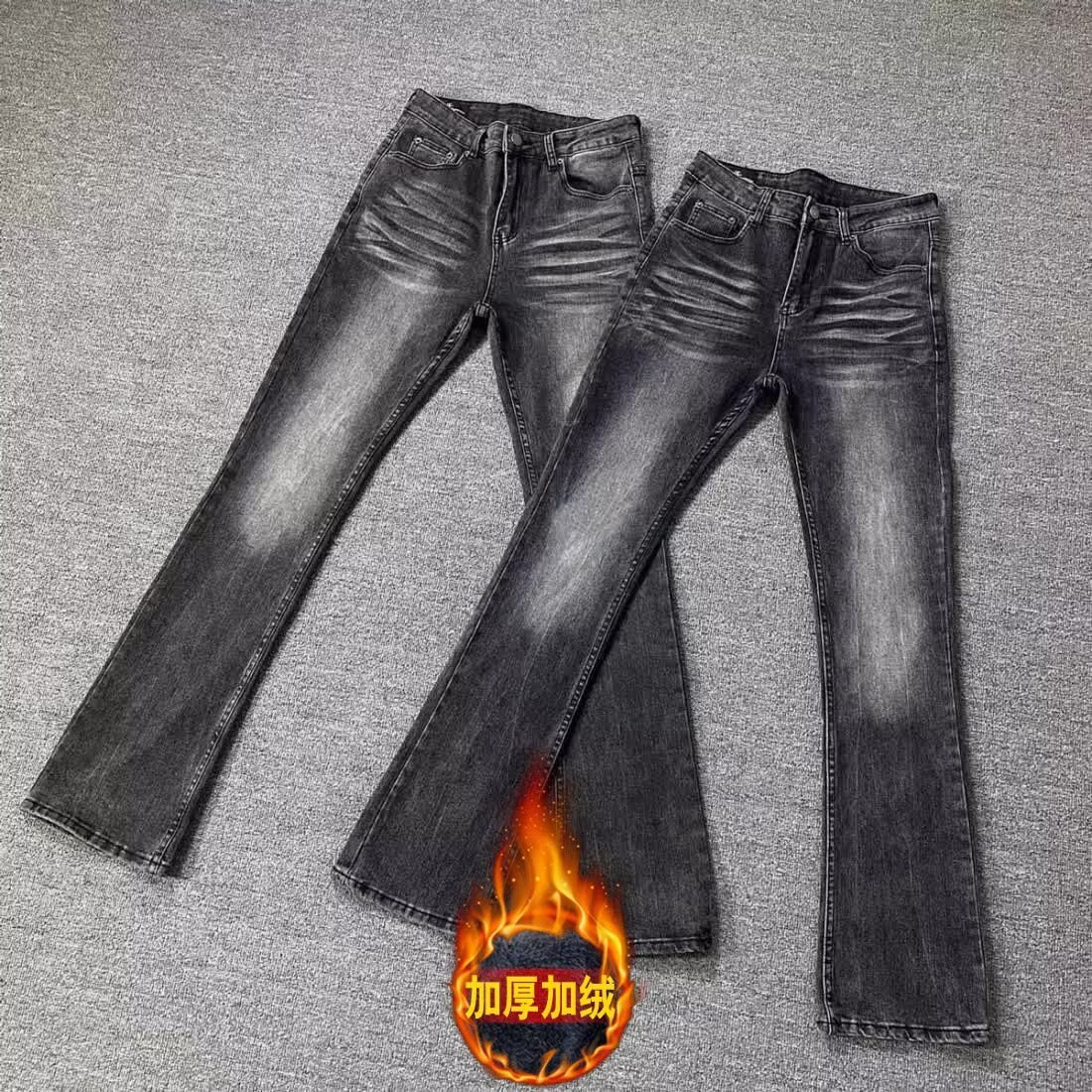 加绒加厚弹力修身微喇517牛仔裤