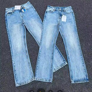 大理石纹路Vintage517牛仔裤80S怀旧水洗cleanfit直筒微喇长裤男