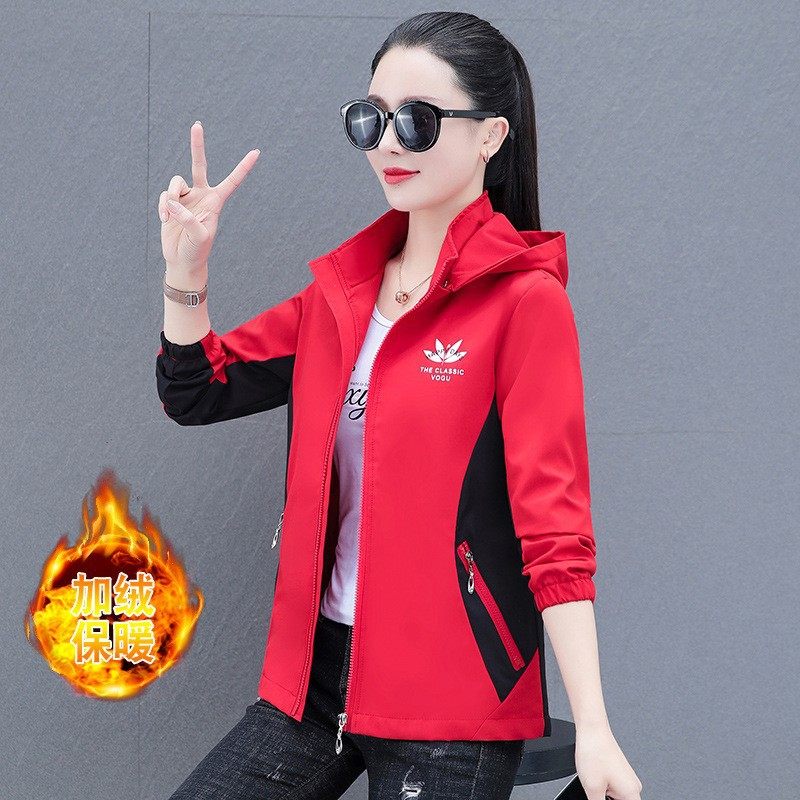 啄木鸟红色外套女士秋冬季2025年