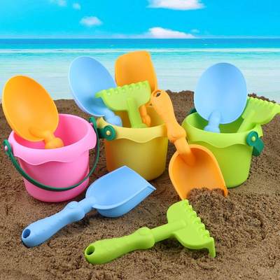 儿童摔耐软胶沙滩桶套装宝宝小铲子挖沙土工具海边沙地玩沙子玩具