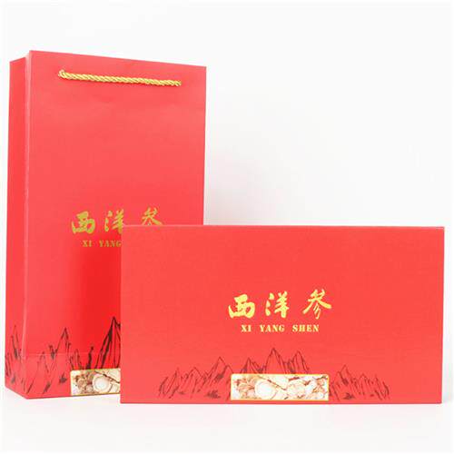 新款西洋参片包装盒空盒子花旗参6支玻璃管纸盒礼品盒120克装定制