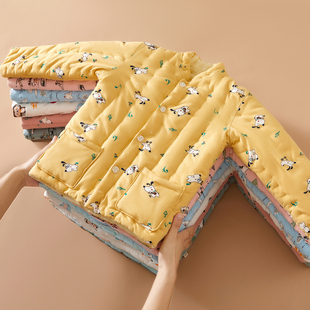 儿童手工纯棉花加厚保暖棉袄大童男女宝宝秋冬季居家外出内胆棉衣