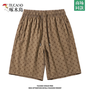 男款 夏天外穿沙滩裤 夏季 男士 子 潮牌痞帅五分裤 啄木鸟轻奢休闲短裤