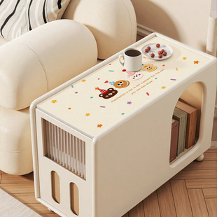 沙发侧边柜防水防油可爱卡通免洗皮革保护垫客厅边几窄柜防滑桌垫