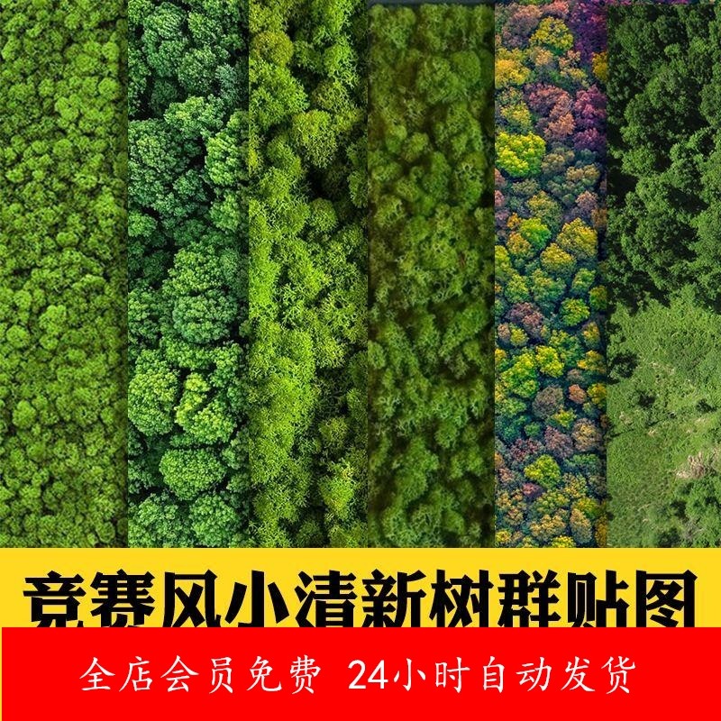 竞赛风草丛灌木绿植灌木贴图库平面鸟瞰树群树丛植物彩平素材