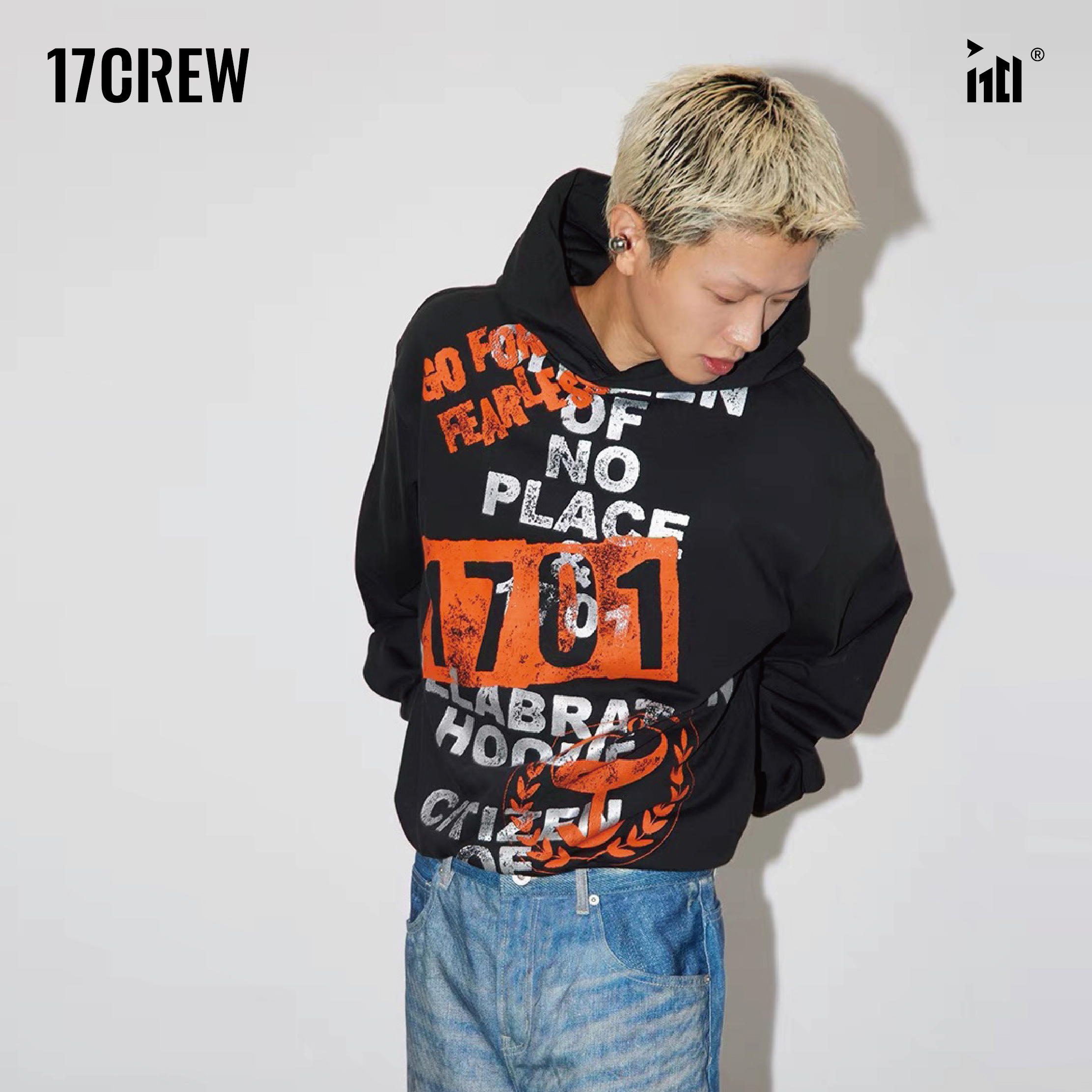 CONP&1701 2023AW 联名款限定合作系列 粗糙感叠印卫衣