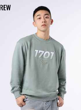 1701原创牙刷绣渐变男女同款圆领国潮棉卫衣