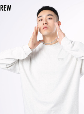 17CREW原创显瘦打底衫宽松纯棉圆领弧形下摆百搭男女同款
