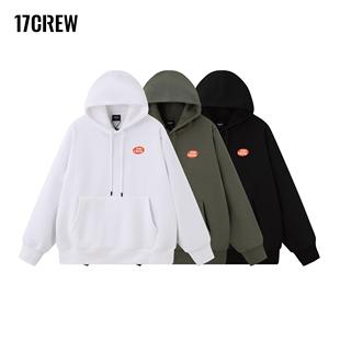 17CREW2024秋冬新品 连帽休闲宽松卫衣 原创350g重磅三色男女同款