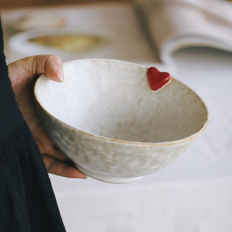 泽滕家高脚6寸碗浮雕可爱