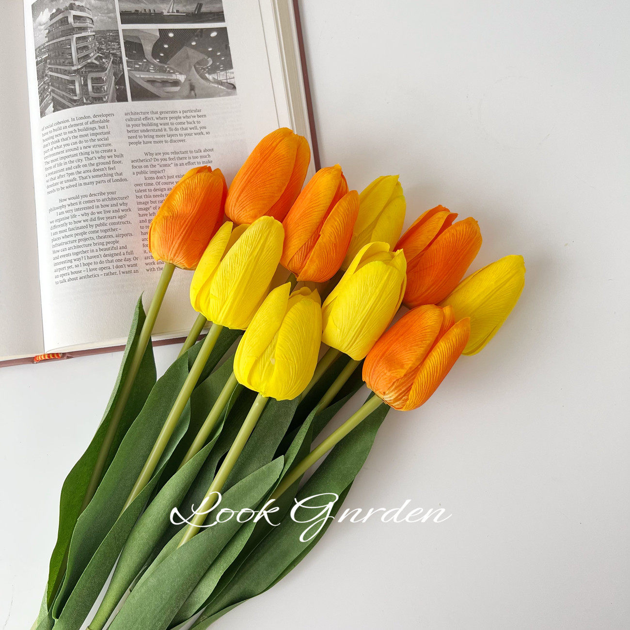 保湿手感郁金香仿真花假花装饰