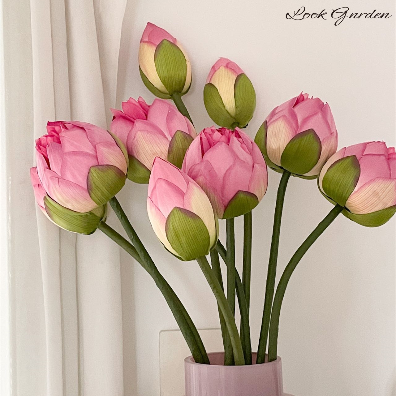 荷花仿真花莲花客厅摆件