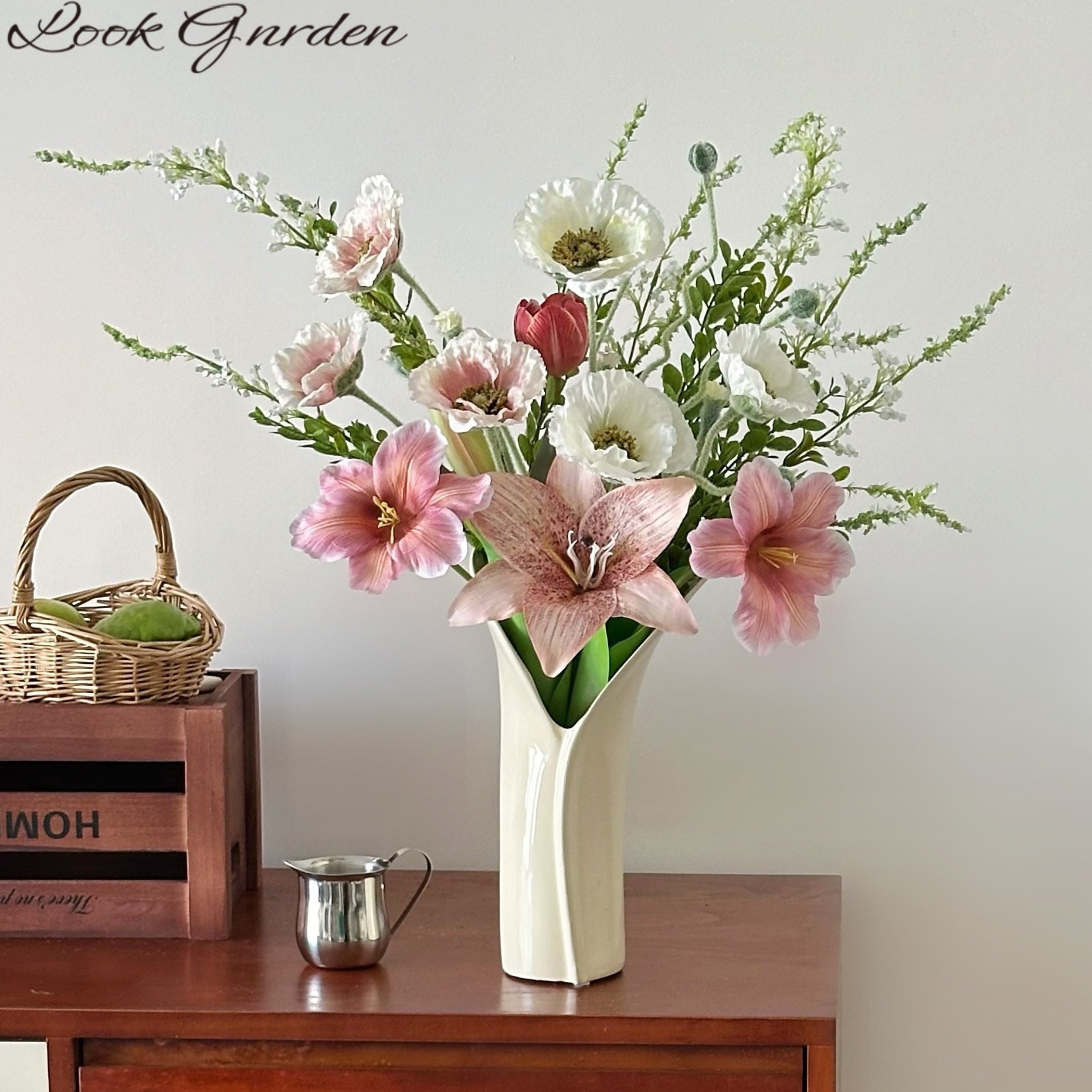 设计师朝露花艺假花仿真花摆设轻奢客厅高端花束餐桌装饰品家居,家居饰品,仿真花/假花,淘宝优惠券,粉丝福利购,淘宝优惠卷