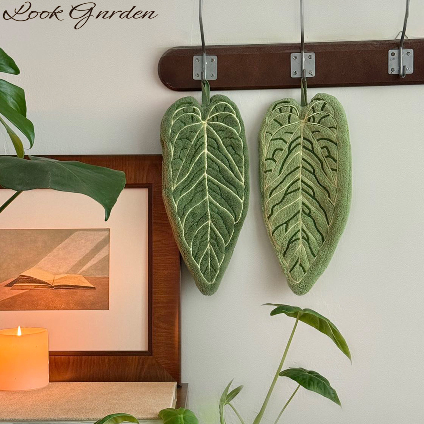 植物叶子擦手巾挂式厨房卫生间浴室便携毛巾抹布吸水清洁手帕,家居饰品,装饰摆件,淘宝优惠券,粉丝福利购,淘宝优惠卷