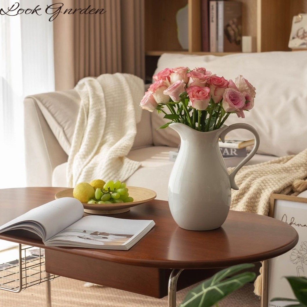 清仓捡漏！白色侘寂风陶瓷花瓶鲜花干花装饰摆件客厅餐桌花器北欧,家居饰品,花瓶,淘宝优惠券,粉丝福利购,淘宝优惠卷