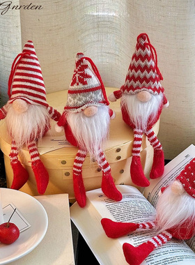 圣诞无脸老人公仔可爱雪人北欧氛围感桌面玄关客厅布置装饰品摆件