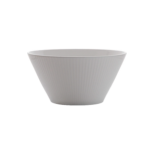 纯白竖纹碗无铅镉6/5英寸骨瓷饭碗粥碗面碗微波炉家用可定制logo