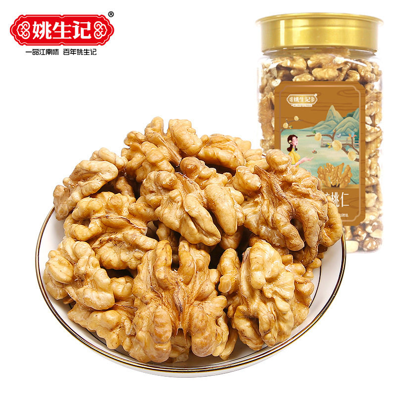 姚生记新疆核桃仁400g罐装坚果阿克苏生核桃仁年货零食购置