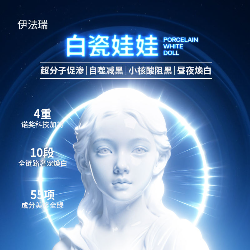 伊法瑞  白瓷娃娃噬黑色控套盒 基*因噬黑原生白C