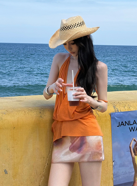 Common in 0120 波光粼粼晕染珠片半裙夏季包臀独特半身短裙