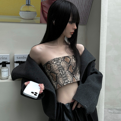 美杜莎蛇纹印花抹胸内搭