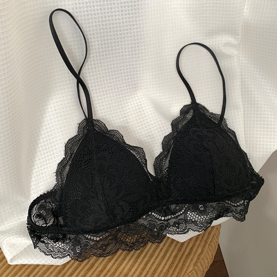 法式三角杯蕾丝美背文胸内衣