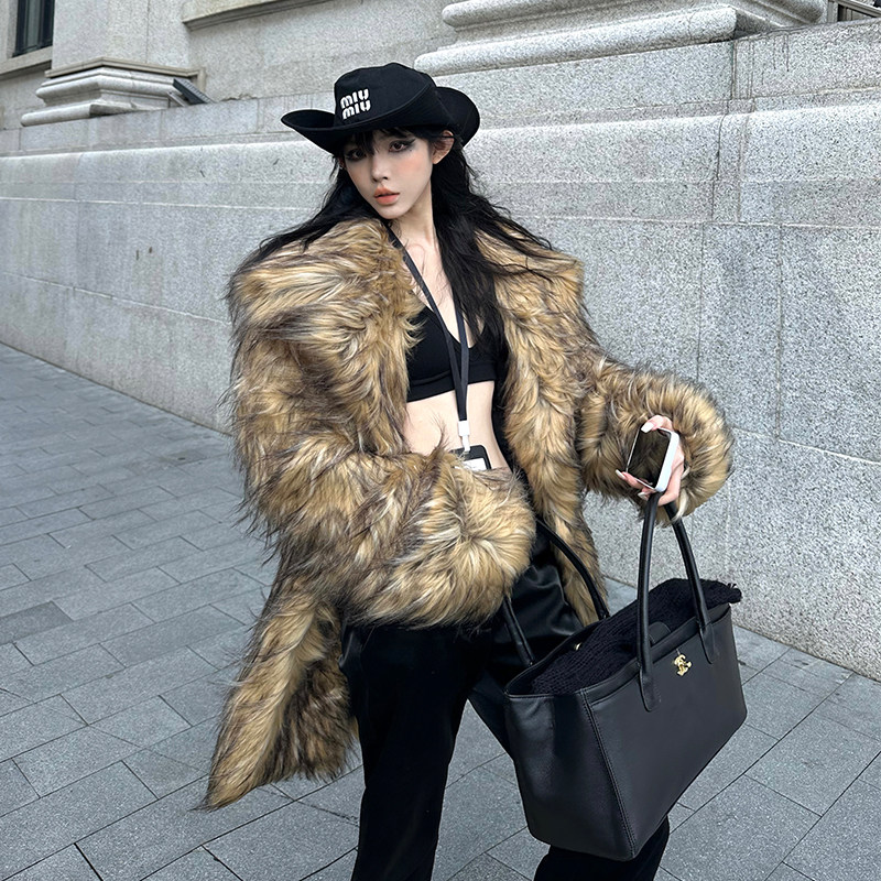 貂毛宽松保暖环保皮草