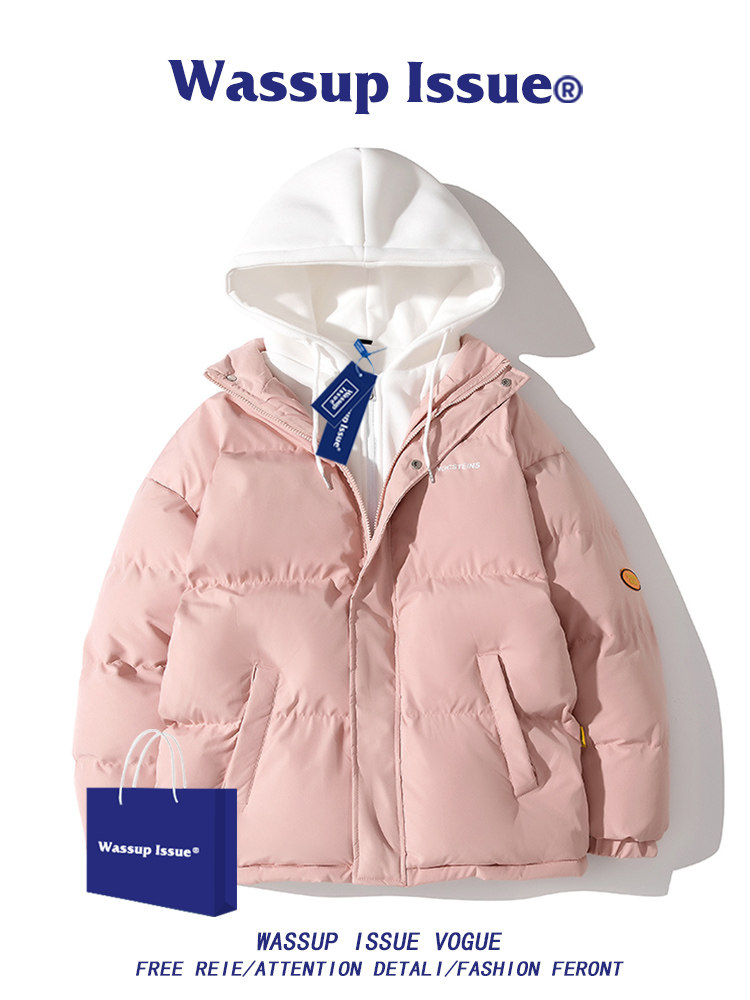 WASSUP ISSUE DOWN COTTON JACKET MENS PADDED JACKET MENS WINTER 2024 THICKENED MENS BREAD JACKET COTTON JACKET
