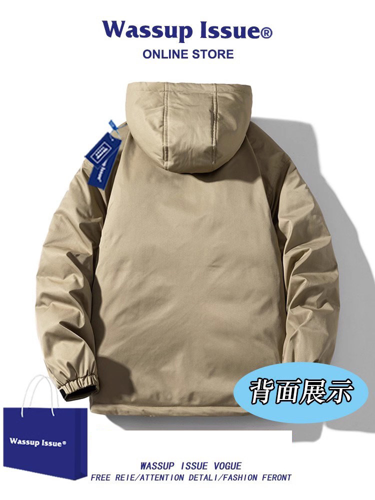 WASSUP ISSUE AMERICAN FASHION BRAND WORKWEAR COTTON JACKET MENS WARM COTTON JACKET WINTER COTTON WEAR STREET TREND JACKET