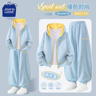 真维斯酷派女童秋套装2026新款洋气上衣服裤子儿童运动两件套秋装