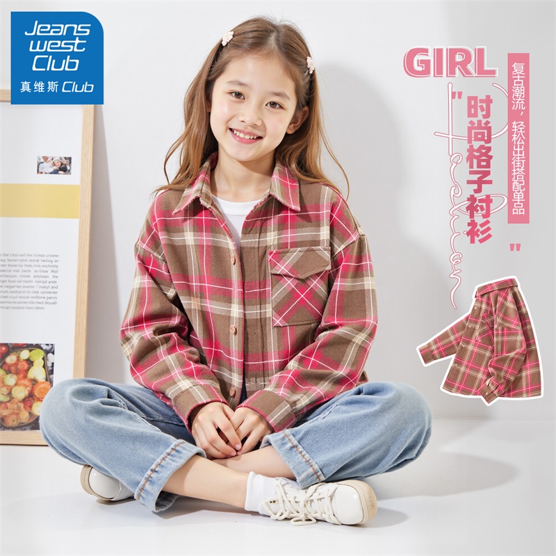 真维斯club女童衬衫2025新款秋装