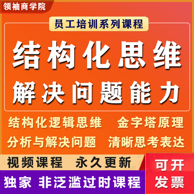 结构化逻辑思维能力培训问题分析解决金字塔表达课程视频麦肯锡