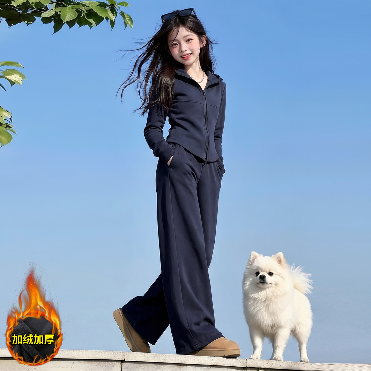 2026超火女童秋装运动套装青少年女孩时尚穿搭大童初中生加绒衣服