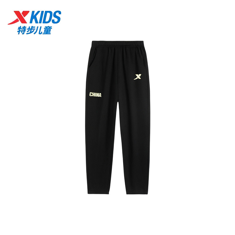 特步儿童梭织运动裤男大童2025冬季新款加绒保暖直筒675425514071