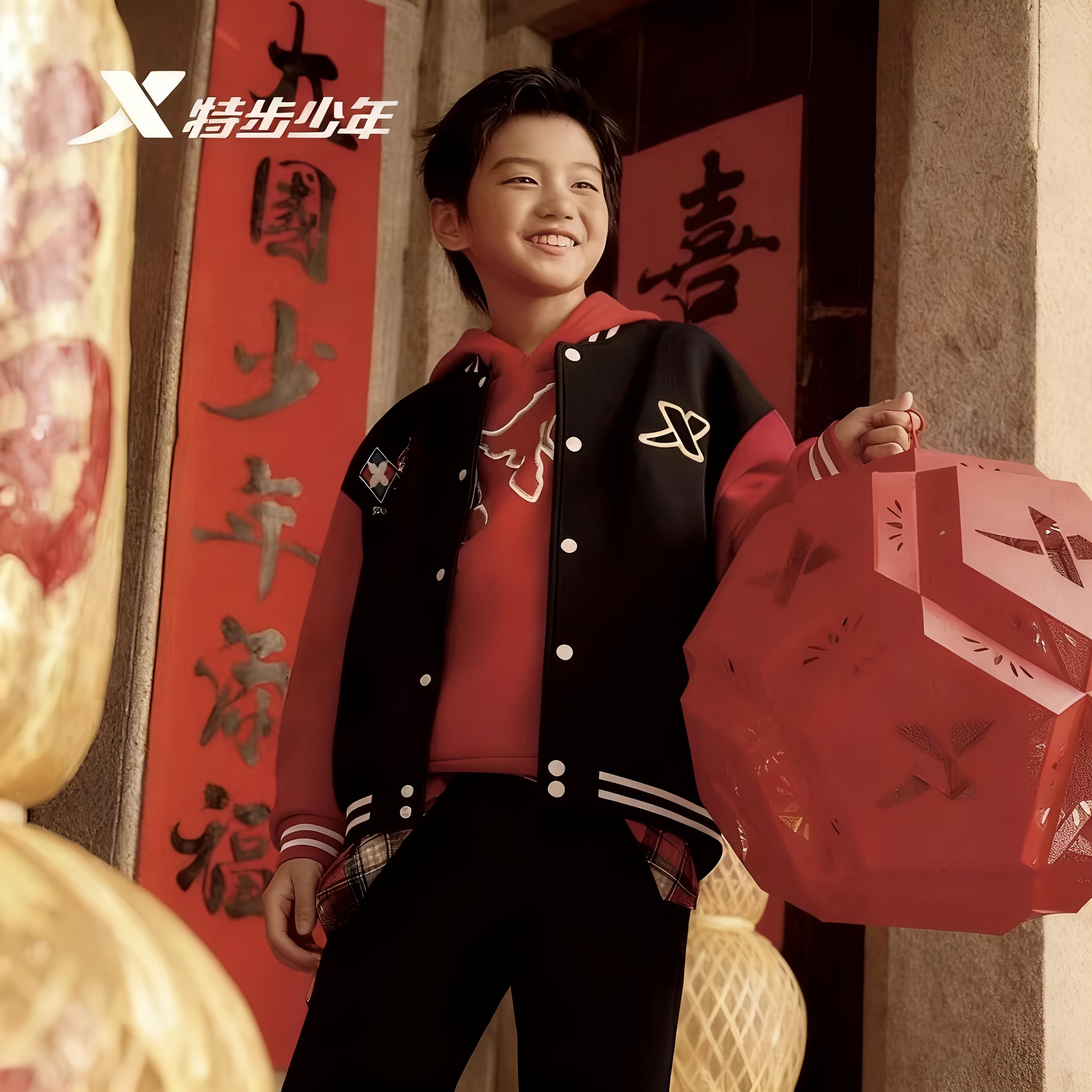 特步儿童新年男大童2026春