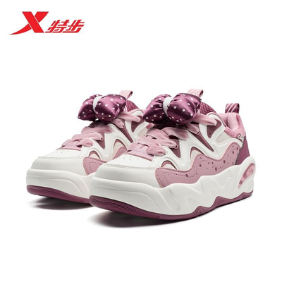 特步女鞋板鞋休闲鞋萌仔鞋