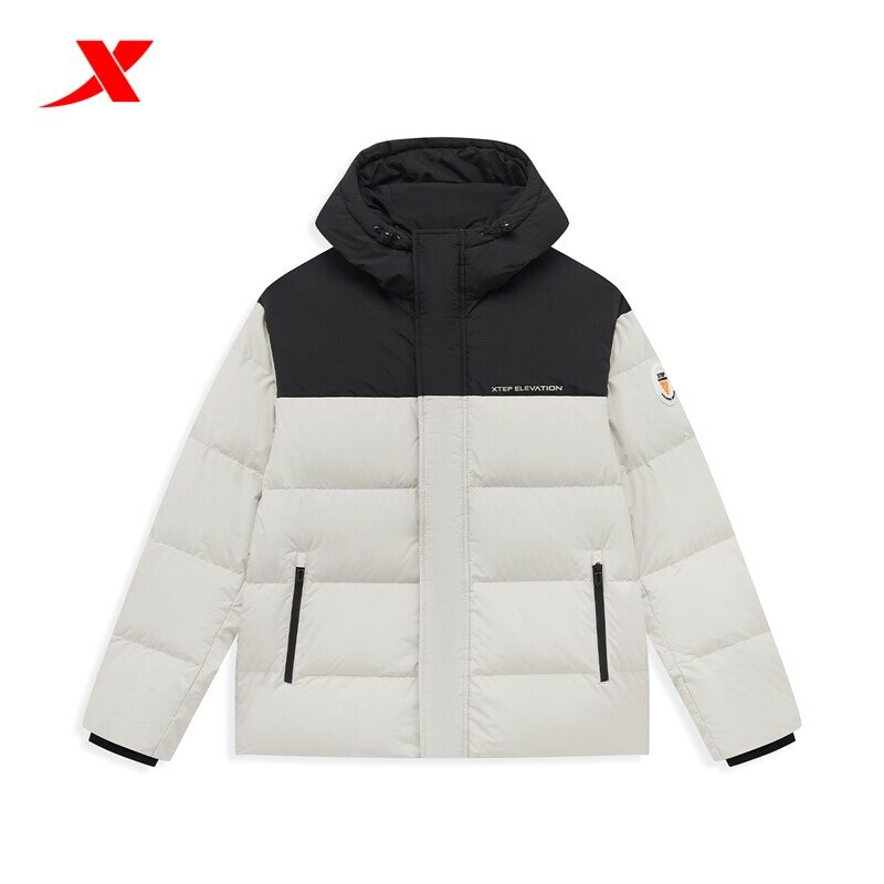 特步羽绒服男外套2024冬季新款撞图片