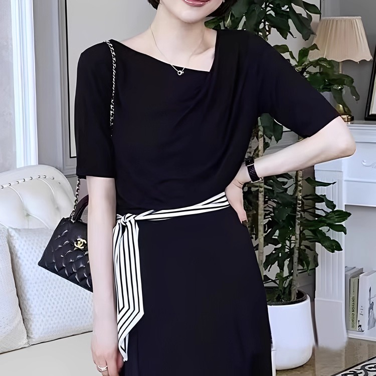 大洪官方黑白剪影面膜T显瘦半袖