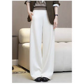 女高腰垂感休闲裤 气质百搭保暖遮肉直筒裤 北海道初雪 秋冬新款