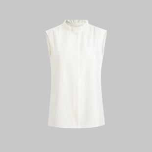 小背心蕾丝百搭打底衫 叠穿神器大洪官方经典 衬衫 内搭荷叶领无袖 款