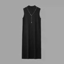 大洪官方严选店自留裙链条半高领无袖 背心裙打底连衣裙 针织裙长款