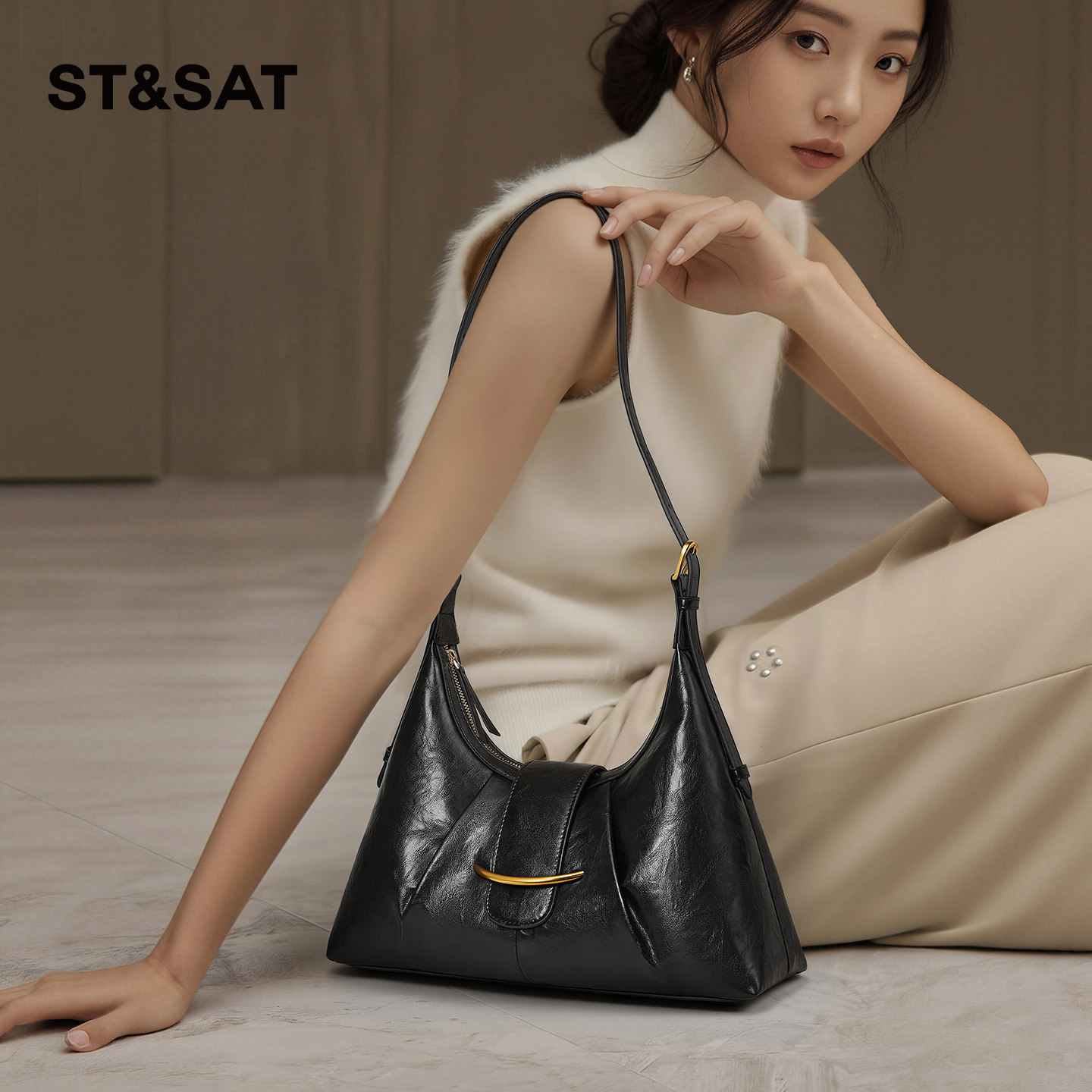 星期六包包女2026新款单肩腋下包极简大容量hobo包百搭通勤手提包,箱包皮具/热销女包/男包,通用款女包,淘宝优惠券,粉丝福利购,淘宝优惠卷