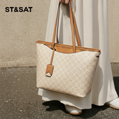 星期六托特包包女2026新款 老花腋下包大容量高级单肩包通勤手提包