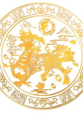 麒祥瑞金属贴大门卧室卫生间隐门对门形化貅解qljst店铺招财麟貔