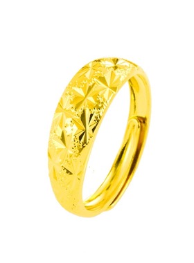 流星雨沙金戒指女花朵仿真镀金色首饰镀正品久不掉色