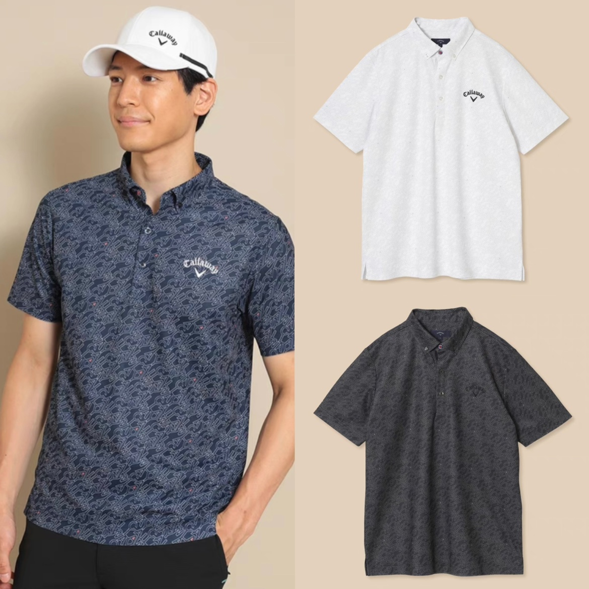 G005  高尔夫球服装男士夏季短袖T恤翻领POLO衫速干满印 优质推荐