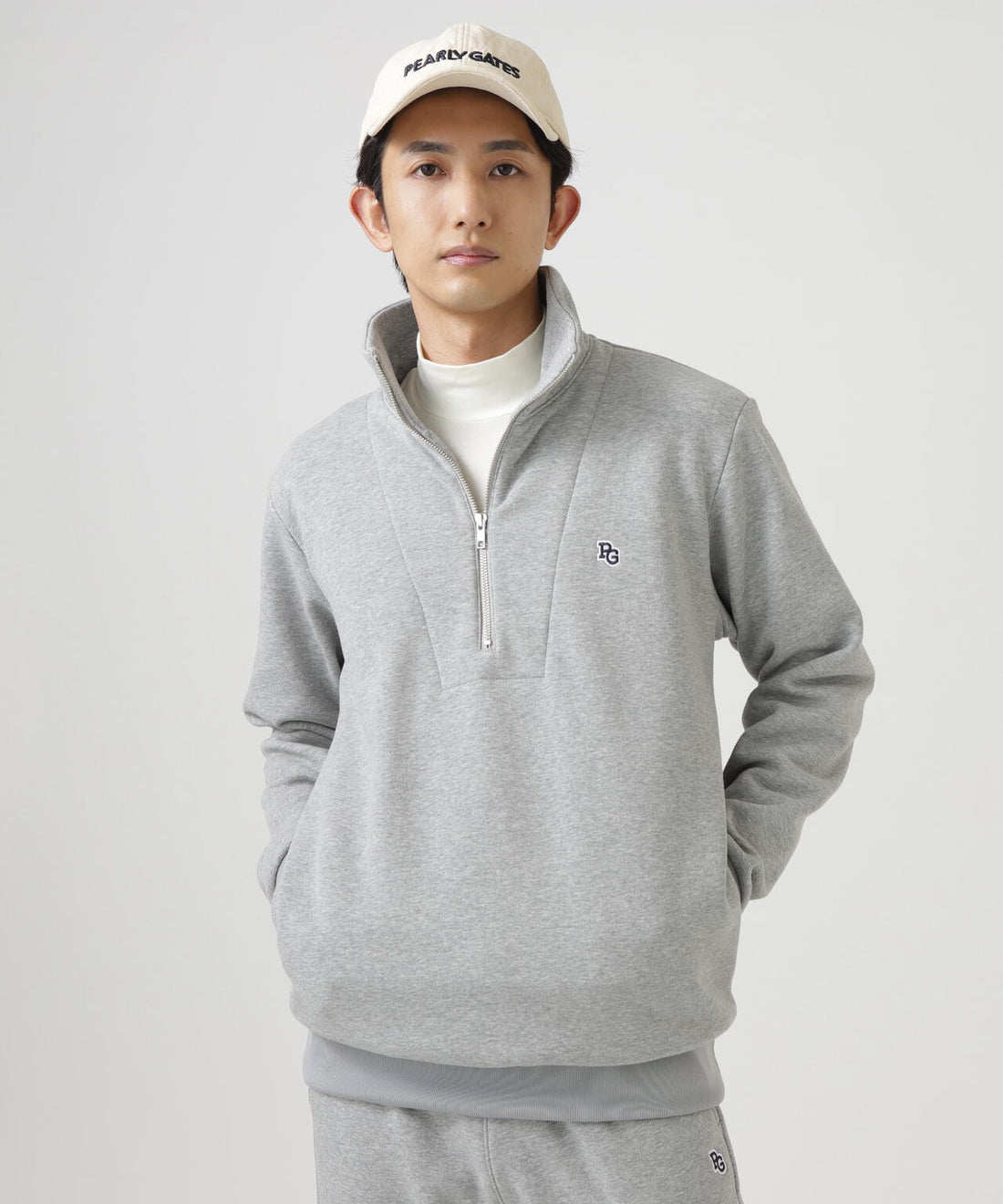 40a04 出口日本余高尔夫穿搭秋冬户外防风抓绒保暖半拉链卫衣外套