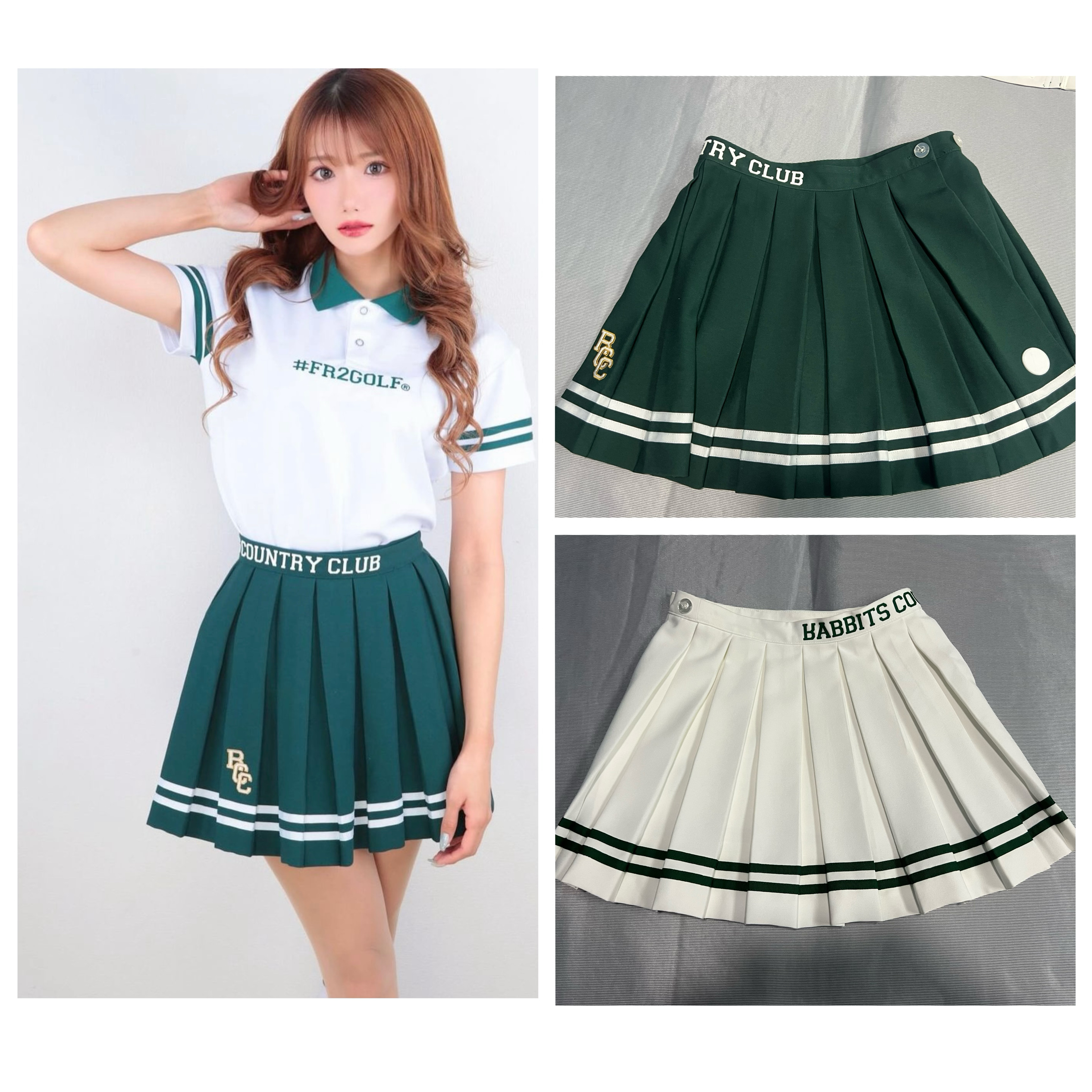 29K045 出口FR2女士高尔夫24年春夏季新品中腰运动一片式百褶裙